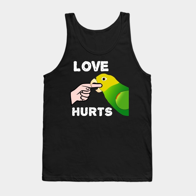 Love Hurts Double Yellow Headed Amazon Parrot Tank Top by Einstein Parrot